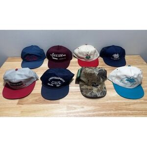 Vintage Adjustable Trucker Hat Baseball Caps Lot of 8 OSFM